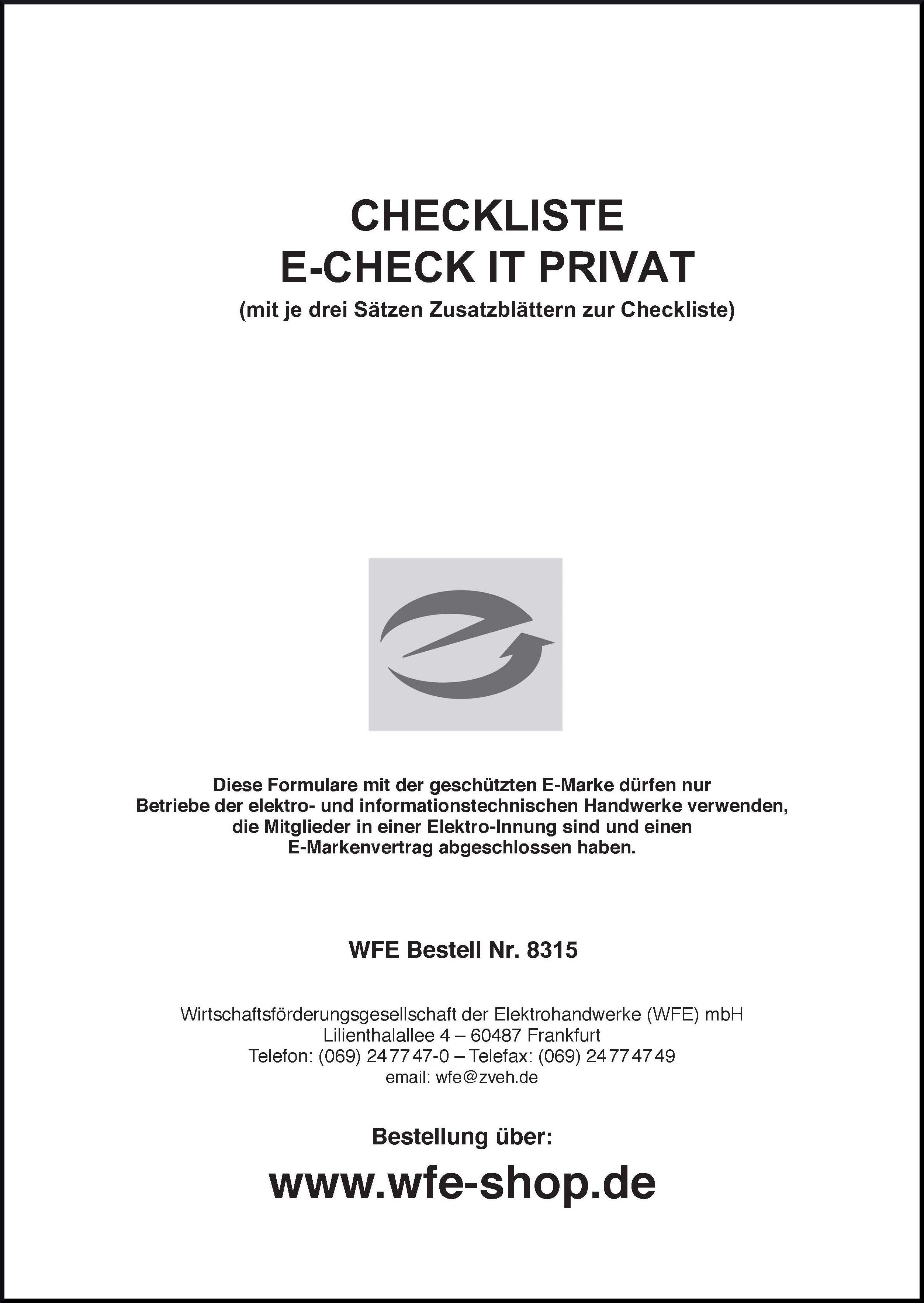 Checkliste E-CHECK IT PRIVAT mit E-Marke