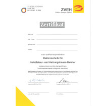 Zertifikat für die Weiterbildung Sanitär- und Heizungstechnik für Elektrotechniker-Meister